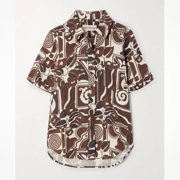 ❌SOLD OUT❌ MARA HOFFMAN Finn printed hemp shirt and straight-leg pants (SET) - Picture 5 of 16